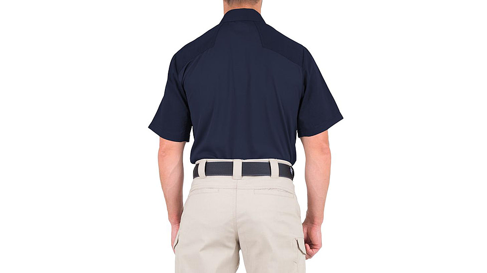 First Tactical V2 Pro Performance Short Sleeve Shirt - Mens, Midnight Navy, Large, R, 112012-729-L-R