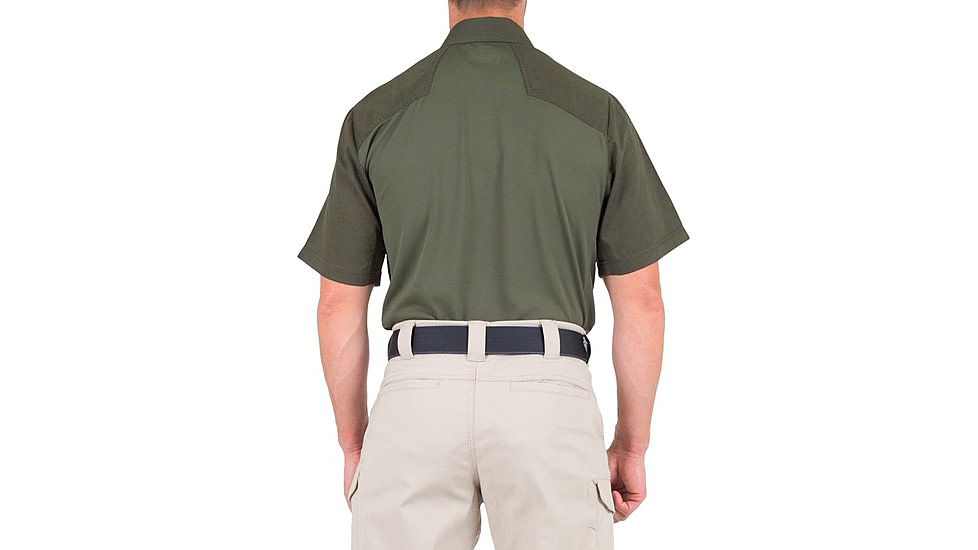 First Tactical V2 Pro Performance Short Sleeve Shirt - Mens, OD Green, Small, R, 112012-830-S-R