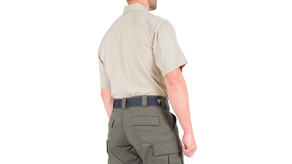 First Tactical V2 Pro Performance Short Sleeve Shirt - Mens, Silver Tan, Large, T, 112012-065-L-T