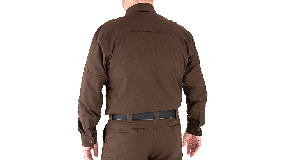 First Tactical V2 Tactical Long Sleeve Shirt - Mens, Kodiak Brown, Large, T, 111006-182-L-T