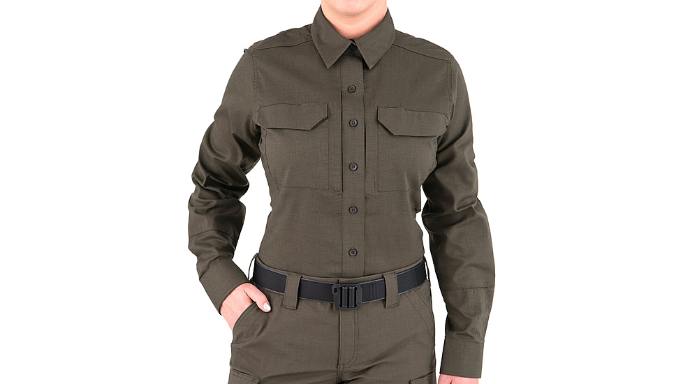 First Tactical V2 Tactical Long Sleeve Shirt - Womens, OD Green, Extra Small, R, 121006-830-XS-R