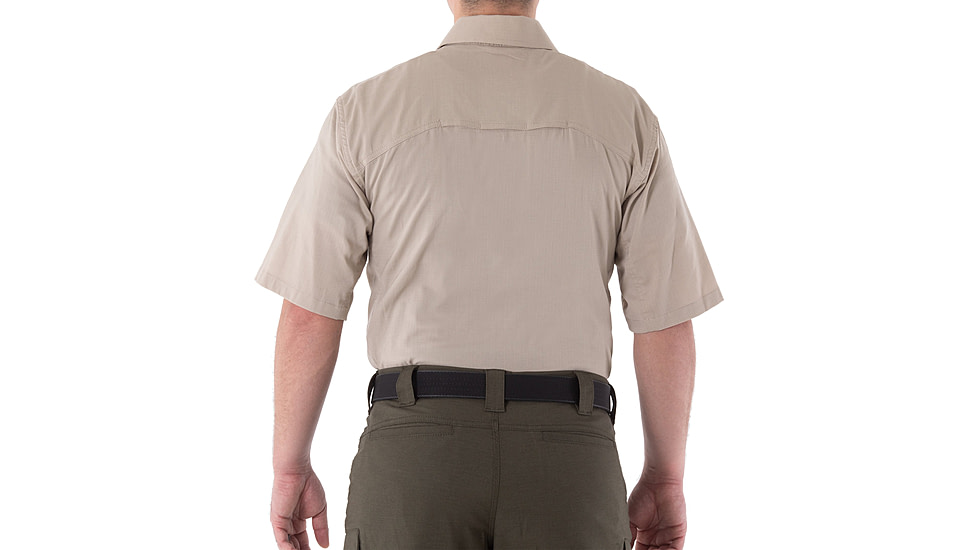 First Tactical V2 Tactical Short Sleeve Shirt - Mens, Khaki, Large, T, 112007-055-L-T