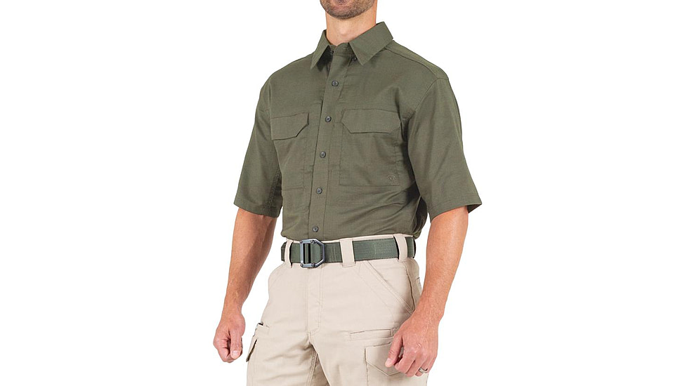 First Tactical V2 Tactical Short Sleeve Shirt - Mens, Ranger Green, Large, T, 112007-610-L-T