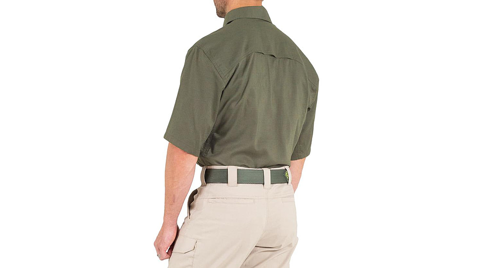 First Tactical V2 Tactical Short Sleeve Shirt - Mens, Ranger Green, Large, T, 112007-610-L-T