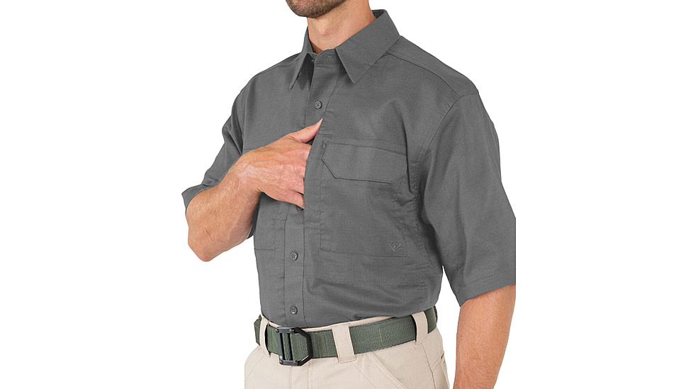 First Tactical V2 Tactical Short Sleeve Shirt - Mens, Wolf Grey, Large, T, 112007-036-L-T
