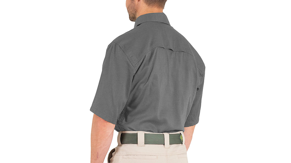 First Tactical V2 Tactical Short Sleeve Shirt - Mens, Wolf Grey, Large, T, 112007-036-L-T