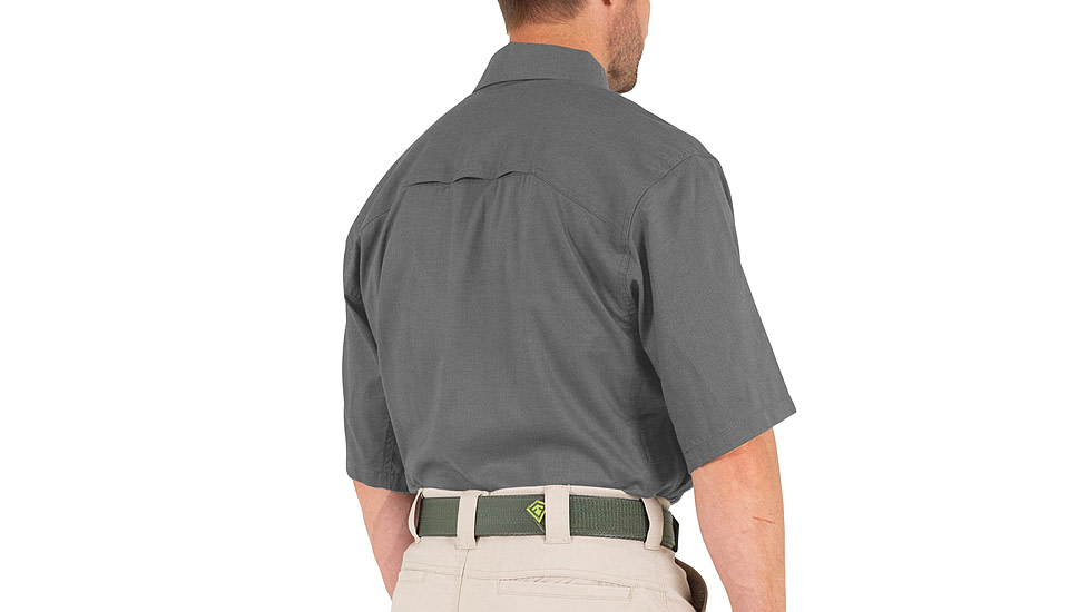 First Tactical V2 Tactical Short Sleeve Shirt - Mens, Wolf Grey, Large, T, 112007-036-L-T