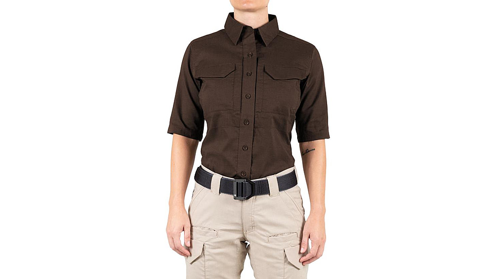 First Tactical V2 Tactical Short Sleeve Shirt - Womens, Kodiak Brown, Medium, 122007-182-M