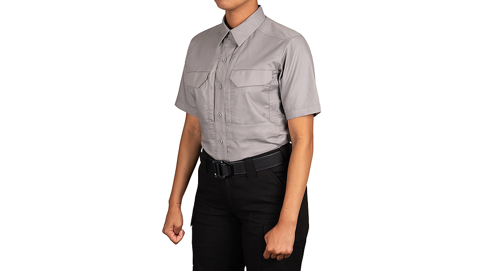 First Tactical V2 Tactical Short Sleeve Shirt - Womens, Regular, Nickel Gray, Extra Large, 122007-083-XL-R