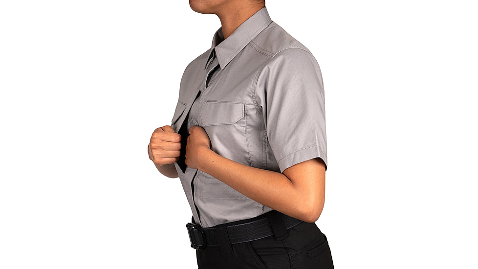 First Tactical V2 Tactical Short Sleeve Shirt - Womens, Regular, Nickel Gray, Extra Large, 122007-083-XL-R
