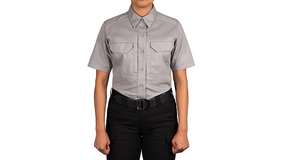 First Tactical V2 Tactical Short Sleeve Shirt - Womens, Regular, Nickel Gray, Extra Large, 122007-083-XL-R