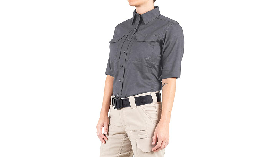 First Tactical V2 Tactical Short Sleeve Shirt - Womens, Wolf Grey, 2XL, 122007-036-XXL