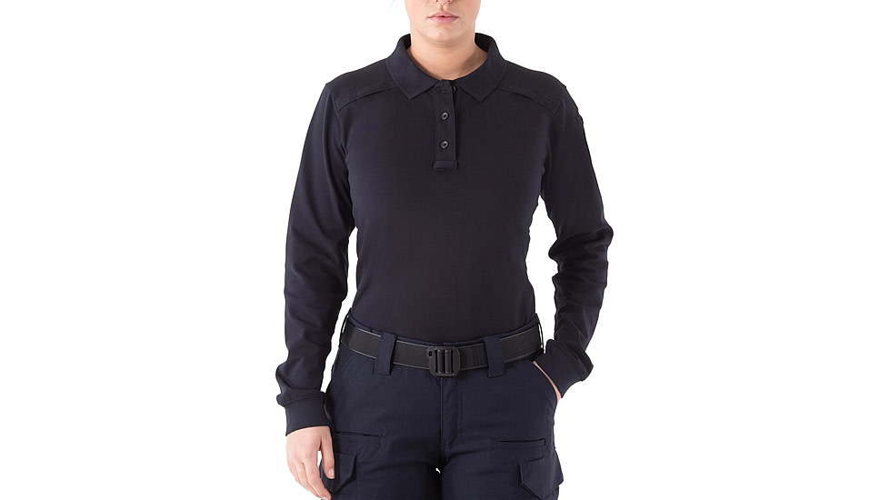 First Tactical WoMens Performance Ls Polo w/Pocket, Midnight Navy, Extra Small 121503-729-XS