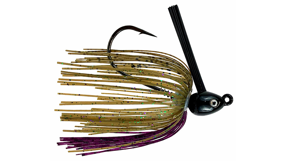 Fitzgerald Fishing Tungsten Swim Jig, June Bug/ Green Pumpkin, 3/8oz, FFSWJ38JBGP