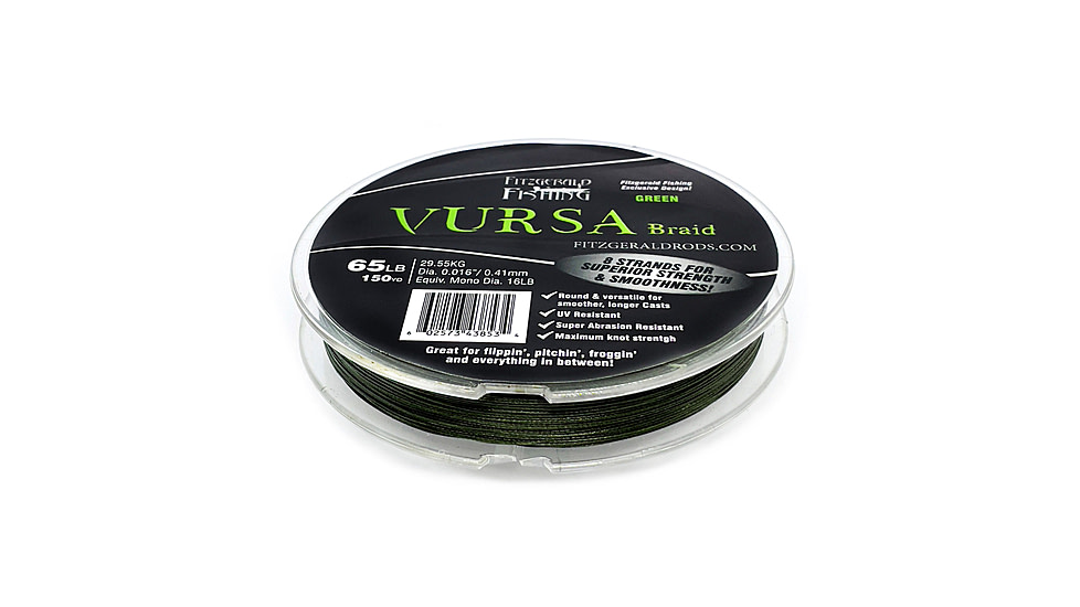 Fitzgerald Fishing Vursa Braid Line, 30LB, Green, 150yds, VBG30150