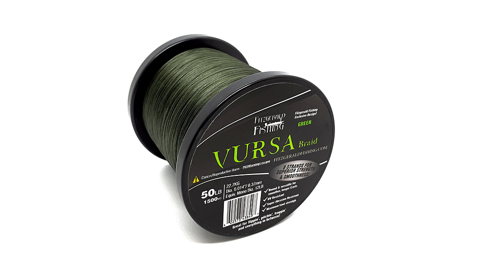 Fitzgerald Fishing Vursa Braid Line, 30LB, Green, 150yds, VBG30150