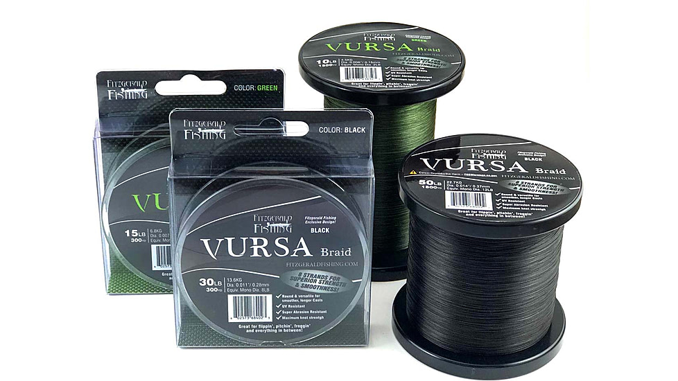 Fitzgerald Fishing Vursa Braid Line, 30LB, Green, 150yds, VBG30150