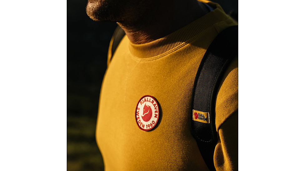 Fjallraven 1960 Logo Badge Sweater - Mens, Mustard Yellow, 2XL, F87163-161-XXL