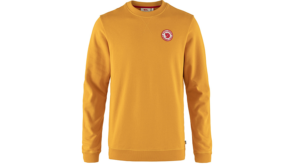 Fjallraven 1960 Logo Badge Sweater - Mens, Mustard Yellow, 2XL, F87163-161-XXL