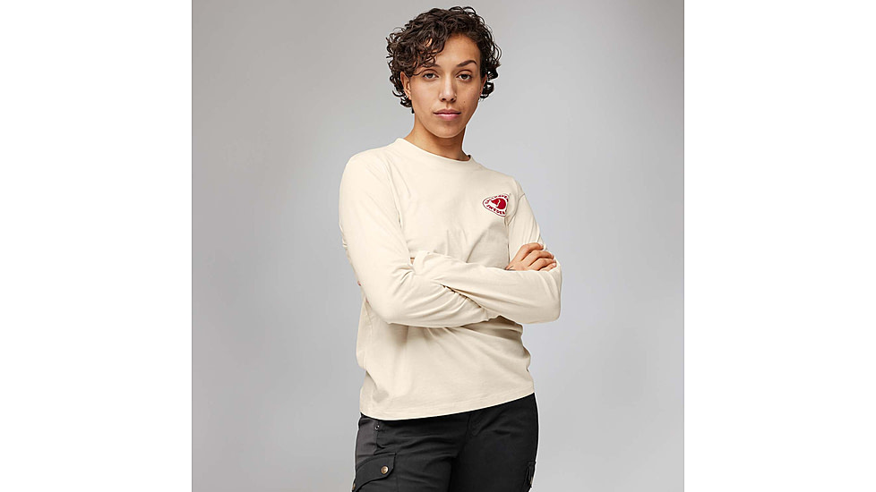 Fjallraven 1960 Logo T-Shirt Long Sleeve - Womens, Chalk White, 2XS, F86989-113-XXS
