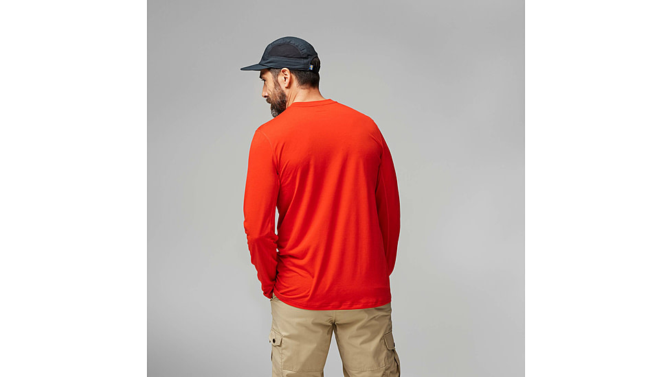 Fjallraven Abisko Day Hike Long Sleeve - Mens, Flame Orange, Extra Large, F12600214-214-XL