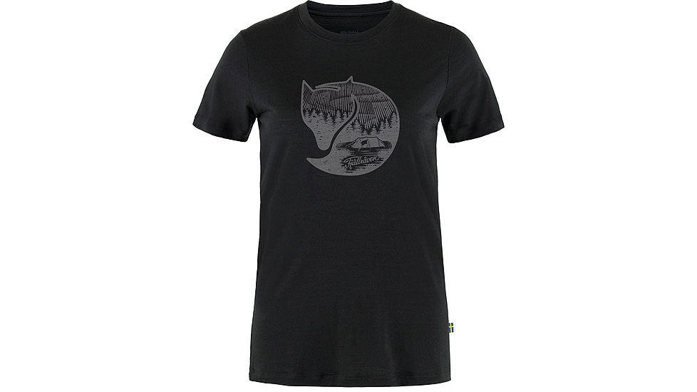 Fjallraven Abisko Wool Fox Short Sleeve - Womens, Black/Iron Grey, Extra Large, F84118-550-48-XL