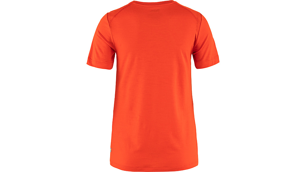 Fjallraven Abisko Wool Fox Short Sleeve - Womens, Flame Orange/Ultramarine, Extra Large, F84118-214-537-XL