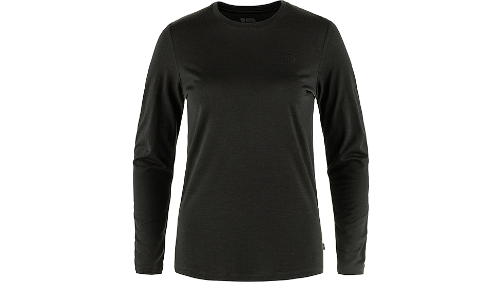 Fjallraven Abisko Wool Long Sleeve - Womens, Black, Extra Large, F84102-550-XL