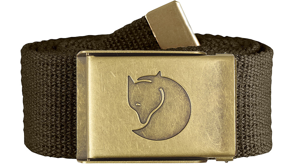Fjallraven Canvas Brass Belt 4 cm, Dark Olive, One Size, F77297-633-1 Size