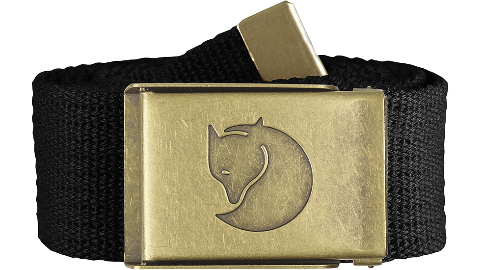 Fjallraven Canvas Brass Belt 4 cm, Black, One Size, F77297-550-1 Size