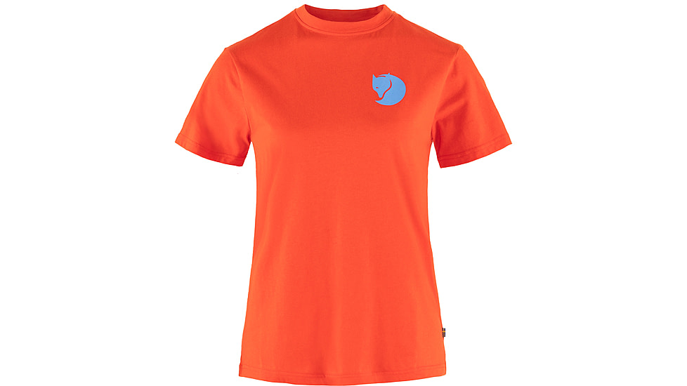 Fjallraven Fox Boxy Logo Tee - Womens, Flame Orange, Small, F87153-214-S