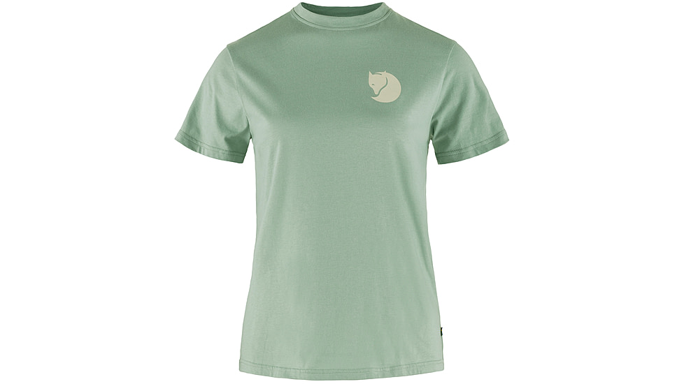 Fjallraven Fox Boxy Logo Tee - Womens, Misty Green, Extra Small, F87153-674-XS