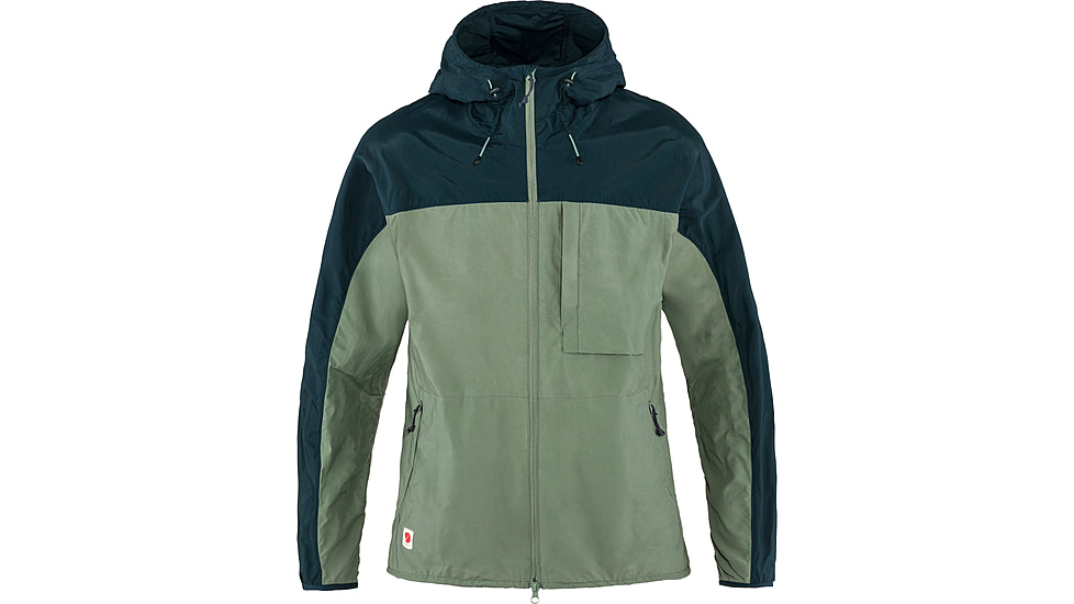 Fjallraven High Coast Wind Jacket - Mens, Patina Green/Navy, Extra Large, F82606-614-560-XL