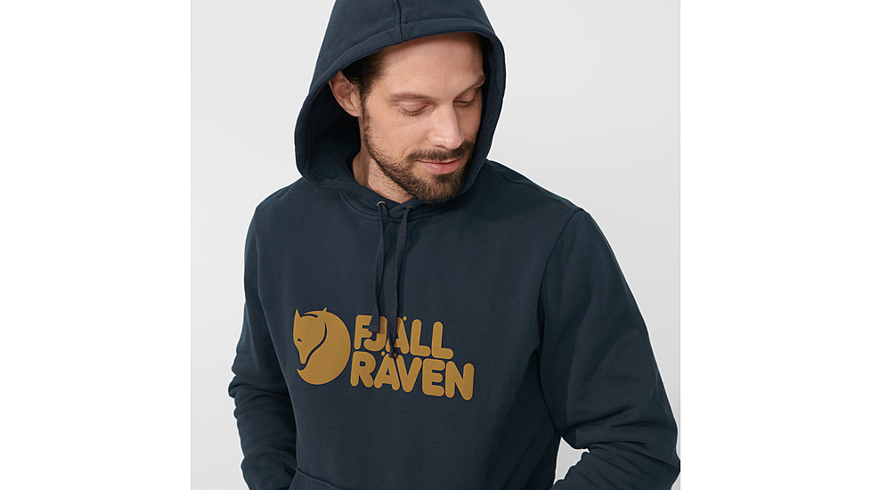 Fjallraven Logo Hoodie - Mens, Dark Navy, Medium, F84144-555-M