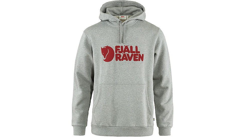 Fjallraven Logo Hoodie - Mens, Grey-Melange, Large, F84144-020-999-L