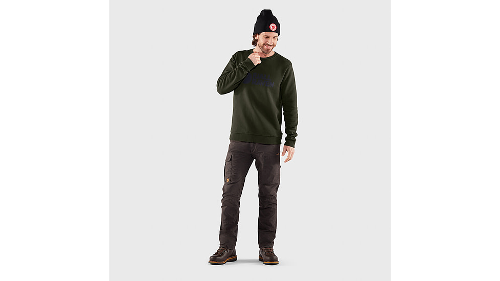 Fjallraven Logo Sweater - Mens, Deep Forest, Medium, F84142-662-M