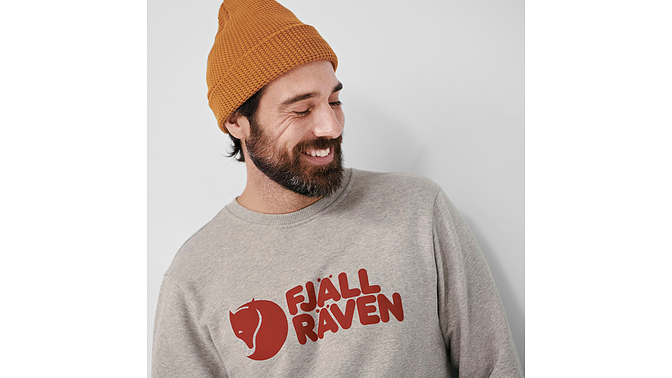 Fjallraven Logo Sweater - Mens, Grey-Melange, 2XL, F84142-020-999-XXL