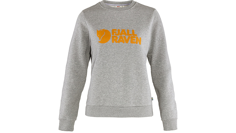 Fjallraven Logo Sweater - Womens, Grey-Melange, Extra Large, F84143-020-999-XL