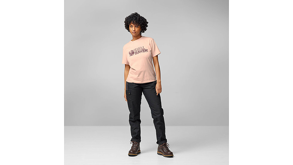 Fjallraven Lush Logo T-Shirt - Womens, Chalk Rose, Extra Large, F14600165-302-XL