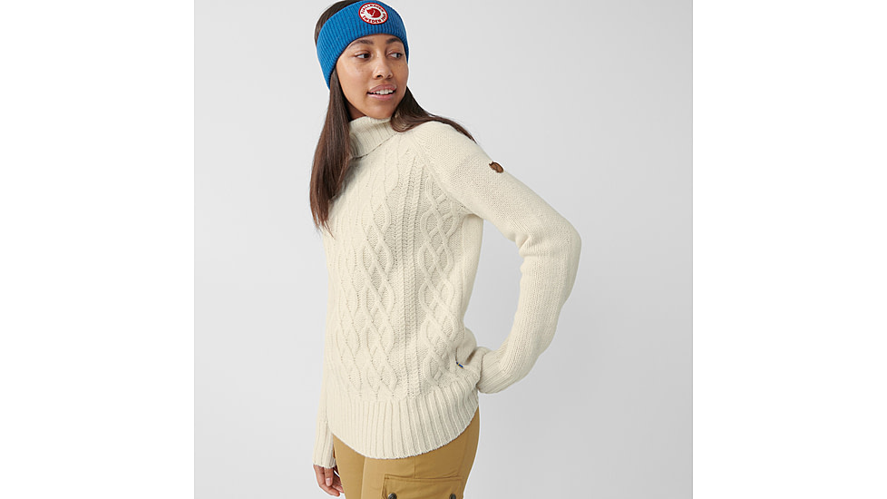 Fjallraven Ovik Cable Knit Roller Neck - Womens, Chalk White, Large, F84793-113-L