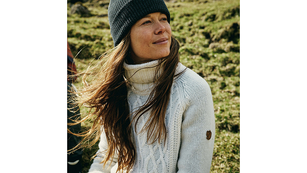 Fjallraven Ovik Cable Knit Roller Neck - Womens, Chalk White, Large, F84793-113-L