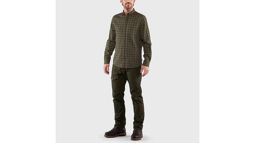 Fjallraven Ovik Flannel Shirt - Mens, Laurel Green/Indigo Blue, 2XL, F82979-625-534-XXL