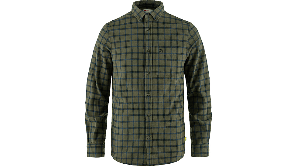 Fjallraven Ovik Flannel Shirt - Mens, Laurel Green/Indigo Blue, 2XL, F82979-625-534-XXL