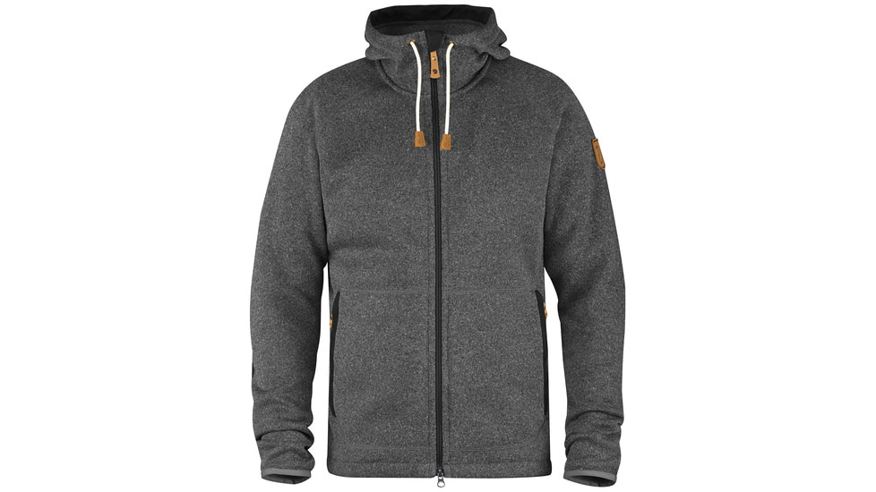 Fjallraven Ovik Fleece Hoodie - Men's-Dark Grey-Medium