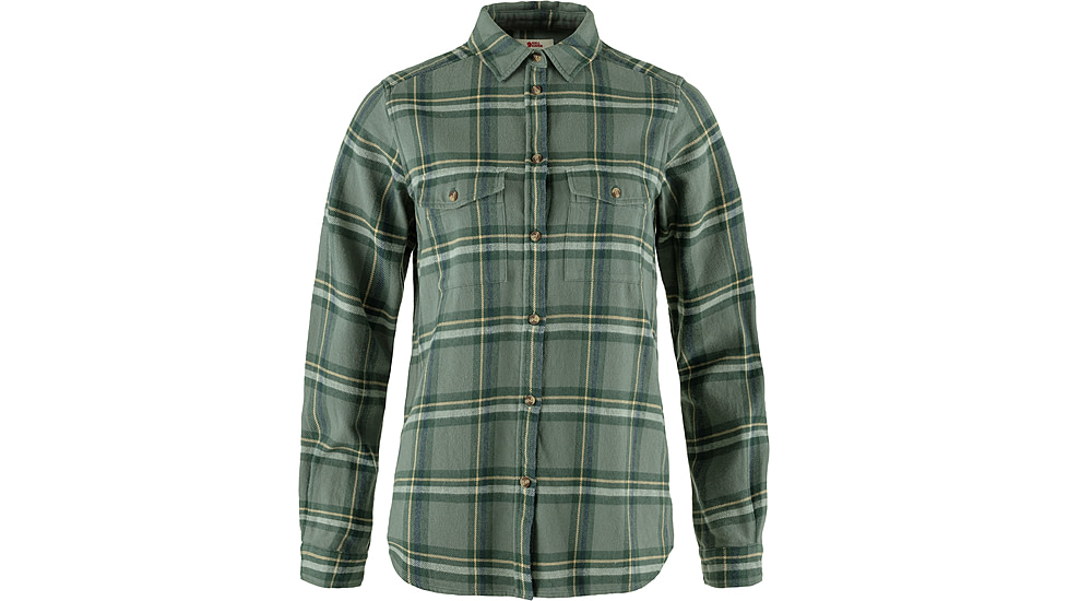 Fjallraven Ovik Heavy Flannel Shirt - Womens, Patina Green/Deep Patina, 2XS, F86999-614-679-XXS