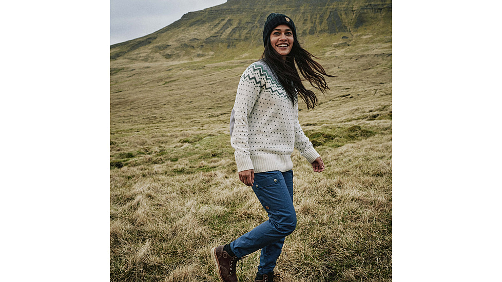 Fjallraven Ovik Knit Sweater - Womens, Chalk White-Flint Grey, Medium, F89941-113-055-M