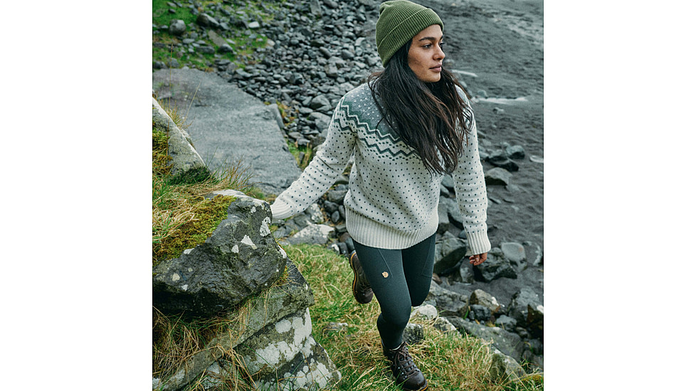 Fjallraven Ovik Knit Sweater - Womens, Chalk White-Flint Grey, Medium, F89941-113-055-M