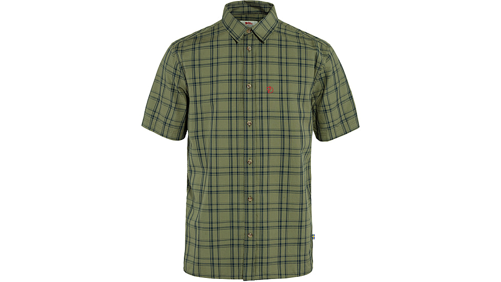 Fjallraven Ovik Lite Short Sleeve Shirt - Mens, Green/Dark Navy, Extra Small, F87038-620-555-XS