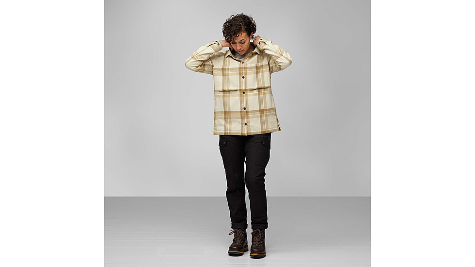 Fjallraven Singi Flannel Overshirt - Womens, Chalk White/Dune Beige, Small, F86986-113-196-S