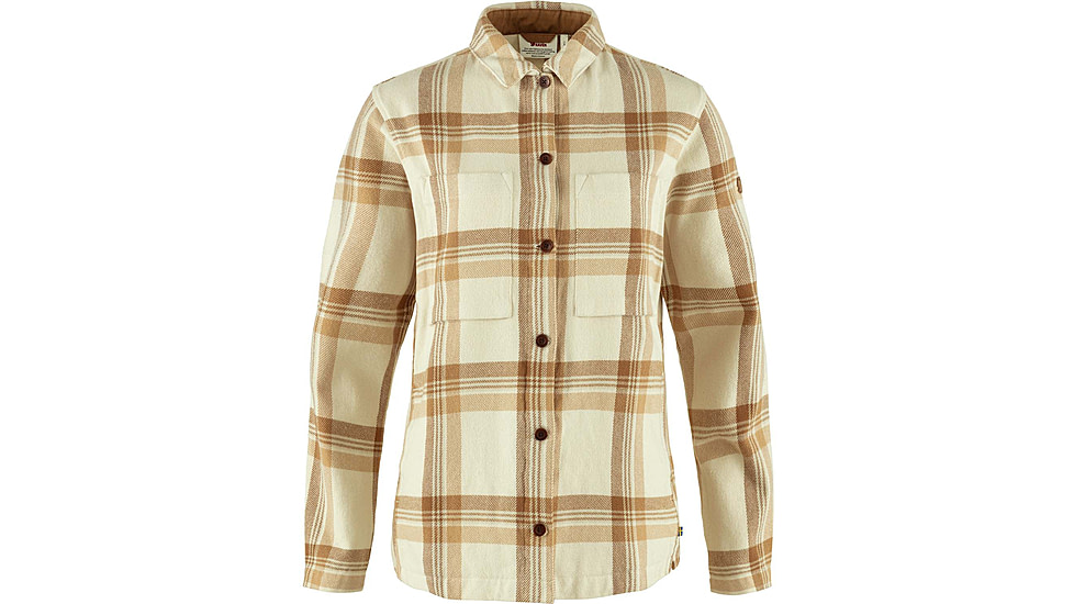 Fjallraven Singi Flannel Overshirt - Womens, Chalk White/Dune Beige, Small, F86986-113-196-S
